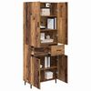 vidaXL Haut Armoire 2 pcs Bois Ancien Bois Agglom&eacute;r&eacute; et Verre