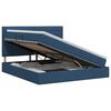 vidaXL Lit avec rangement et matelas Bleu 180 x 200 cm tissu