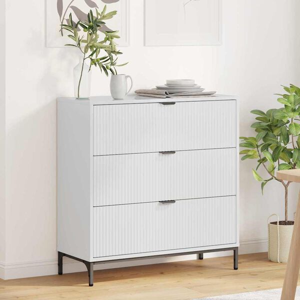 vidaXL Buffet Blanc brillant 79,5 x 33 x 82 cm Bois d'ing&eacute;nierie
