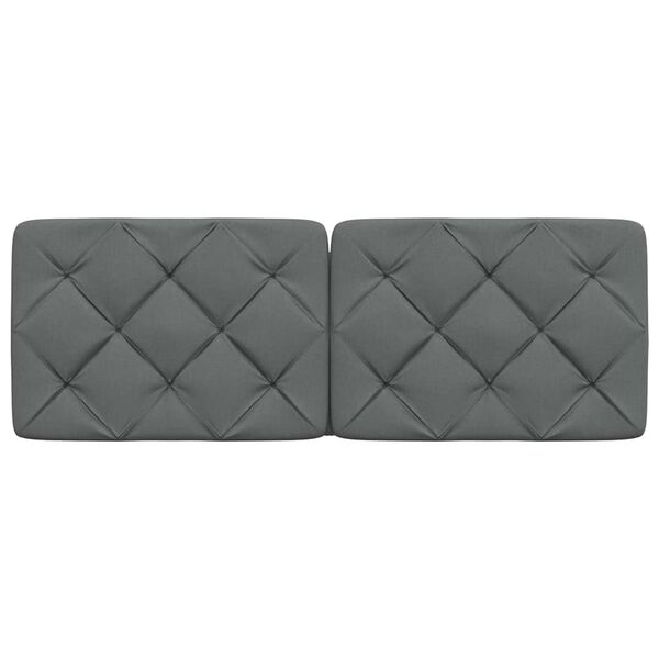 vidaXL Coussin de tête de lit gris foncé 120 cm tissu