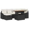vidaXL Ensemble de canap&eacute; de jardin 7 pc Noir polyrotin