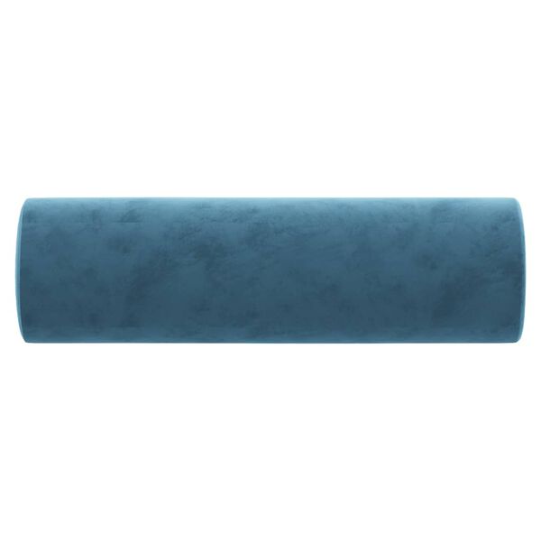 vidaXL Coussins d&eacute;coratifs lot de 2 Bleu &Oslash;15x50 cm Velours