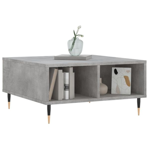 vidaXL Table basse gris b&eacute;ton 60x60x30 cm bois d'ing&eacute;nierie