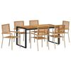 vidaXL Ensemble de salle &agrave; manger pour jardin 7 pcs Beige et Marron