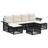 vidaXL Ensemble de canap&eacute; de jardin 7 pcs Noir polyrotin