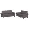 vidaXL Ensemble de canap&eacute;s 2 pcs avec coussins Gris Similicuir