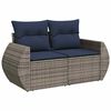 vidaXL Salon de jardin avec coussins 7 pcs gris r&eacute;sine tress&eacute;e acacia