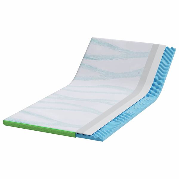 vidaXL Surmatelas Blanc et vert 100 x 200 cm Tissu Jacquard
