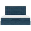 VidaXL Cadre de lit ottoman avec matelas bleu fonc&eacute; 180x200 cm velours