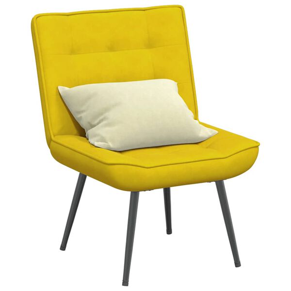 vidaXL Chaise de relaxation jaune 64x74x84 cm velours