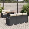 vidaXL Ensemble de canapé de jardin 6 pcs Noir Poly rotin