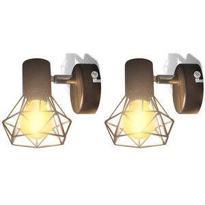 vidaXL Applique murale 2 pcs style industriel noir avec ampoule LED