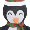 vidaXL D&eacute;coration de No&euml;l pingouin &agrave; LED Tissu de luxe 120 cm