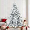 vidaXL Sapin de No&euml;l artificiel &agrave; branches pliantes, duveteux de neige