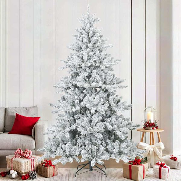vidaXL Sapin de No&euml;l artificiel &agrave; branches pliantes, duveteux de neige