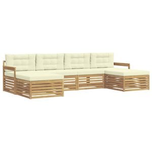vidaXL Ensemble de canap&eacute;s d'ext&eacute;rieur 6 pc Blanc et cr&egrave;me