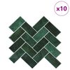 vidaXL Carreau en chevron 10 pcs Vert fonc&eacute; 30 x 30 cm