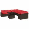 vidaXL Ensemble de canap&eacute; de jardin 11 pcs avec coussins marron r&eacute;sine tress&eacute;e