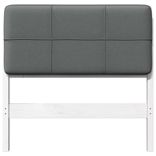 vidaXL Tête de lit capitonnée Blanc et gris clair 80 cm Pin massif