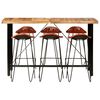 vidaXL Ensemble de bar 7 pcs Bois d'acacia solide et cuir v&eacute;ritable