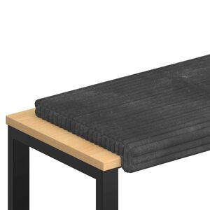 vidaXL Coussin de banc Velours c&ocirc;tel&eacute; en peluche Gris fonc&eacute;