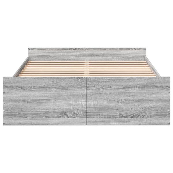 vidaXL Cadre de lit avec tiroirs sans matelas sonoma gris 120x200 cm