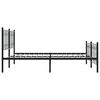 vidaXL Cadre de lit m&eacute;tal sans matelas avec pied de lit noir 183x213cm