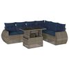 vidaXL Ensemble de canap&eacute; de jardin 7 pcs avec coussins gris r&eacute;sine tress&eacute;e