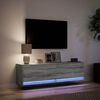 vidaXL Meuble TV mural avec lumières LED sonoma gris 140x31x38 cm