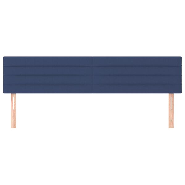 vidaXL T&ecirc;tes de lit 2 pcs Bleu 90x5x78/88 cm Tissu