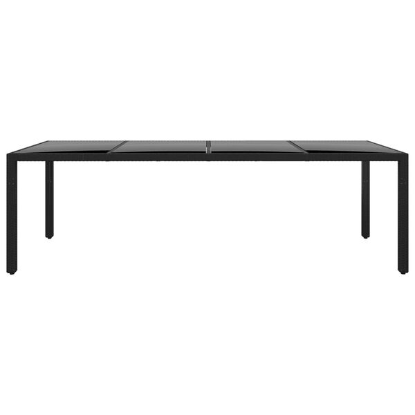 vidaXL Table de jardin 250x100x75 cm Verre tremp&eacute; et R&eacute;sine tress&eacute;e