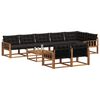 vidaXL Ensemble de canap&eacute;s d'ext&eacute;rieur 9 pcs Naturel et Noir