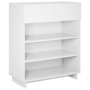 vidaXL Meuble &agrave; chaussures 73 x 38 x 87,5 cm Bois d'ing&eacute;nierie Blanc