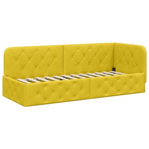 vidaXL Cadre de lit d'angle Jaune 80 x 200 cm Velours
