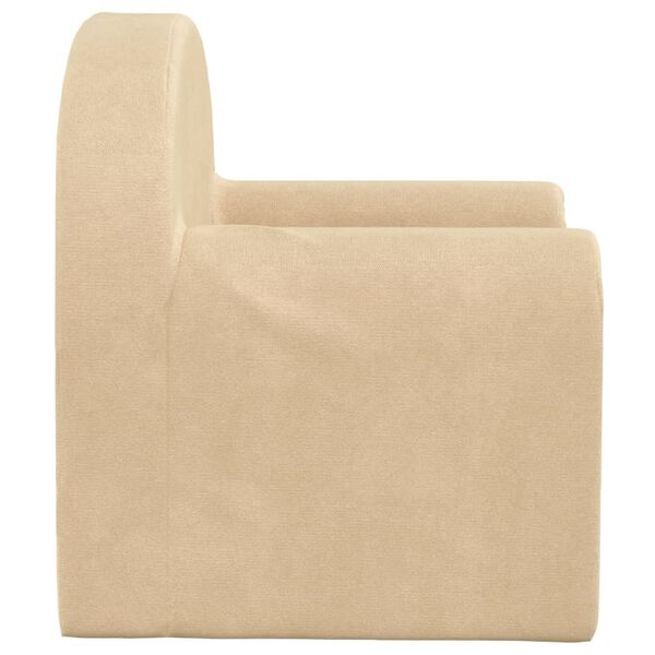 vidaXL Canap&eacute;-lit pour enfants Cr&egrave;me Peluche douce