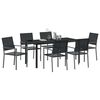 vidaXL Ensemble de salle &agrave; manger pour jardin 7 pcs Noir Rotin PE