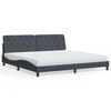 vidaXL Lit avec matelas gris fonc&eacute; 200x200 cm velours