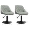 vidaXL Chaises pivotantes &agrave; manger lot de 2 Gris clair Velours
