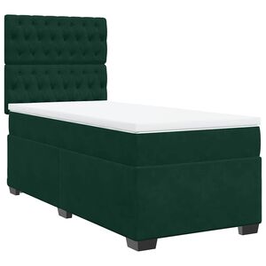 vidaXL Sommier &agrave; lattes de lit et matelas Vert fonc&eacute; 80x200 cm Velours
