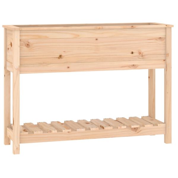 vidaXL Jardinière avec étagère 111,5x34,5x81 cm Bois massif de pin