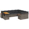 vidaXL Salon de jardin avec coussins 10 pcs gris r&eacute;sine tress&eacute;e