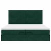 vidaXL Cadre de lit ottoman avec matelas vert fonc&eacute; 200x200 cm velours