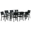 vidaXL Ensemble de salle &agrave; manger pour jardin 9 pcs Noir
