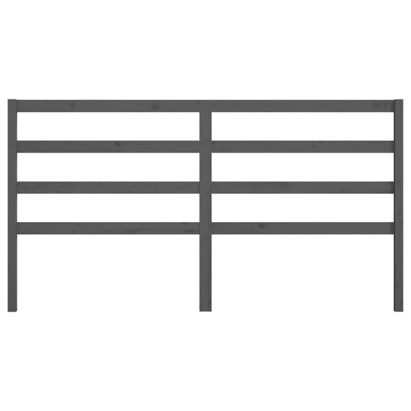 vidaXL Tête de lit Gris 206x4x100 cm Bois massif de pin