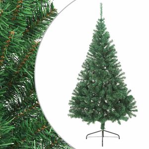vidaXL Sapin de No&euml;l artificiel moiti&eacute; avec support vert 210 cm PVC