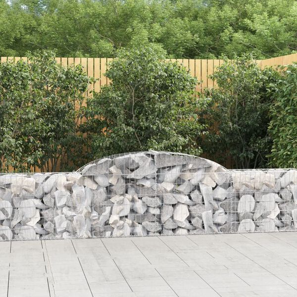vidaXL Paniers à gabions arqués 12 pcs 300x30x60/80 cm Fer galvanisé