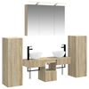 vidaXL Ensemble de mobilier de salle de bain 6 pcs Ch&ecirc;ne Sonoma