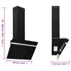 vidaXL Hotte murale 60 cm Acier et verre tremp&eacute; Noir