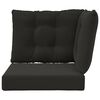 vidaXL Coussin de canap&eacute; d'ext&eacute;rieur 3 pcs Noir Polyester