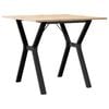vidaXL Table &agrave; manger cadre en Y 80x80x75 cm bois de pin massif acier